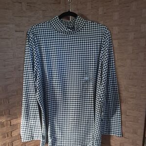 Scott Black and White Houndstooth Shirt